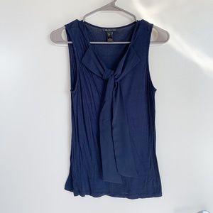 Mango navy blue bow top